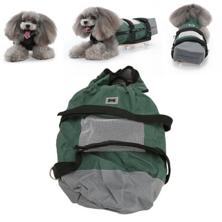Hunde kørestol åndbar sikker bryst lemmer beskyttelse bagben kæledyr træk taske scooter til lammede kæledyr M (egnet til 4-6 kg/8,8-13,2 lb)