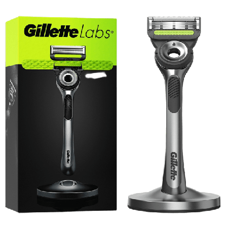 Gillette Rakhyvel Med Exfoliating Bar, Inklusive Magnetiskt Ställ Rakning Herr Svart 1CT