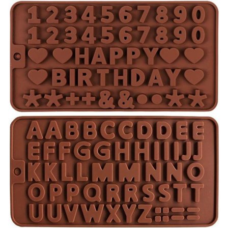 Alfabet og tal silikoneforme - To-delt chokolade- og osteforme - Til bagning, slik og isterninger - Chokoladeforme - Tilfældig