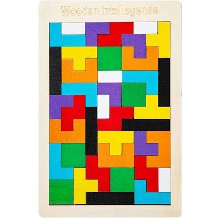 Puinen Tetris-palapeli 40 osaa Aivojumppapeli Aivojumppapelit Tangram-palapelilohkot IQ-palapeli Joululahja Varhainen opetuslahja