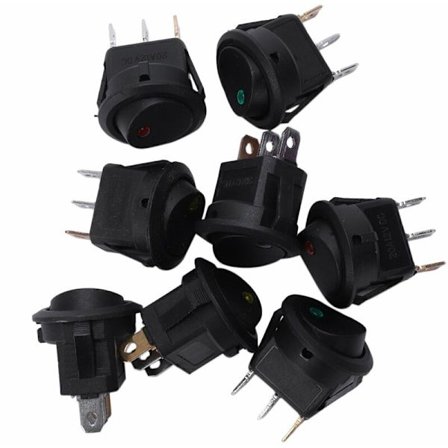 8 kpl LED-pistevaloa 12V auton veneen pyöreä keinukytkin ON/OFF keinukytkin SPST