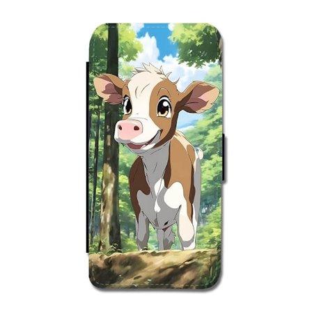 Barn Tecknad Ko iPhone 13 Pro Plånboksfodral