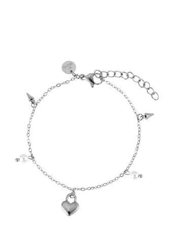 Heart Locker Mix Bracelet Silver By Jolima