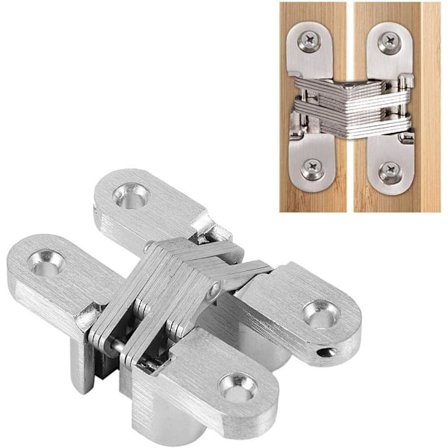 Skjult krysshengsel i sinklegering for folde- og skapdører