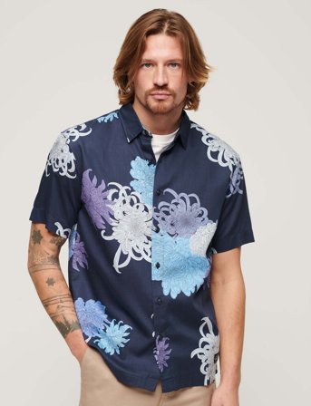 Superdry Hawaiian Shirt - Blue - M