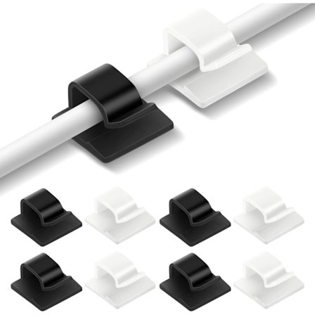 100 stk. kabelklemmer, selvklæbende kabelarrangør ledningsholder ledningsklemme ledningsstyring selvklæbende kroge ledningsholder til kontor, hjem