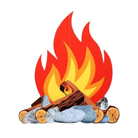 Kunstig Bål Dekoration - Nem at Samle 3D Pap Bål, Kreativ Hjemmeindretningsrekvisit