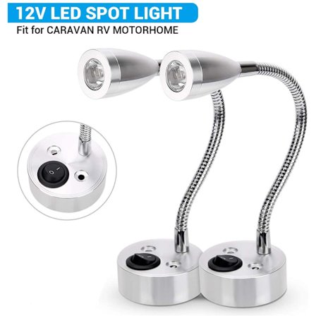 LED Vägglampa 12V LED Spot Läslampa Strömbrytare Husbil Husvagn