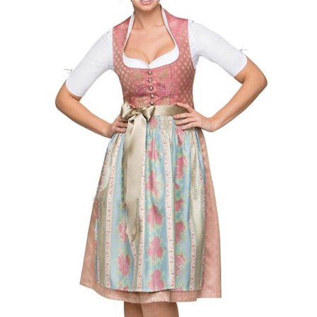 Tysk Oktoberfestdragt til kvinder, Traditionel Bayerisk Ølkarneval Fraulein Cosplay Pige Kostume - Pink - Perfekt Pink