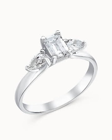 Trestensring Emilia 18K Hvitt Gull - Forlovelsesringer & Gifteringer hos Vanbruun