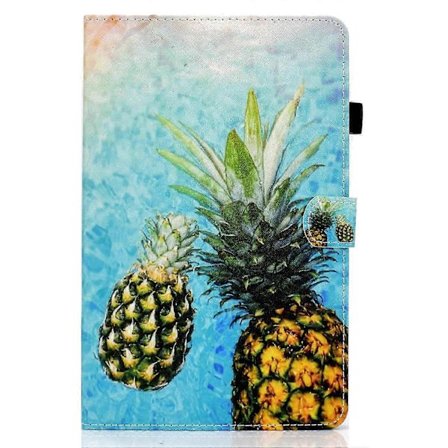 Surfplattefodral Kompatibelt med Lenovo Tab P11 Gen 2 Sytråd Horisontellt Målat Läderfodral för Surfplatta (Ananas)