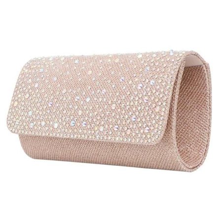Kvinnors Aftonväska Clutch Väska med Paljetter och Plånboksstil - Champagne