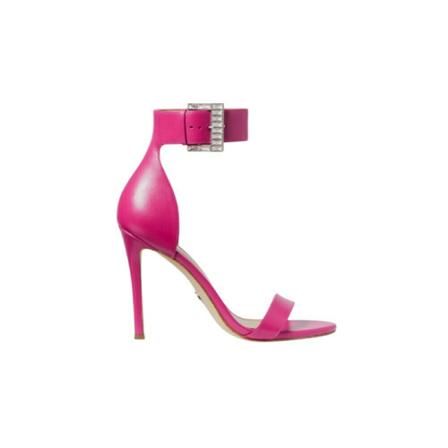Michael Kors, Giselle Crystal Embellished Leather Sandals Roze, Dames, Maat:38 EU,rubber