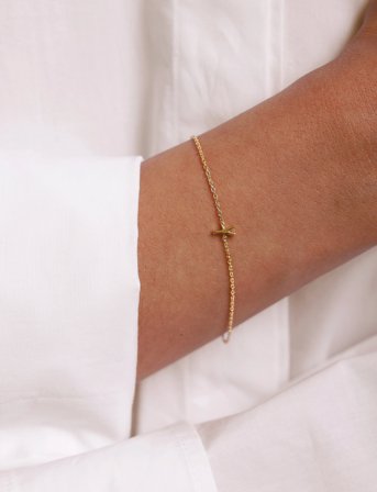 Design Letters Archetype Bracelet - A-Z Gold Plated - Gold - L:21CM