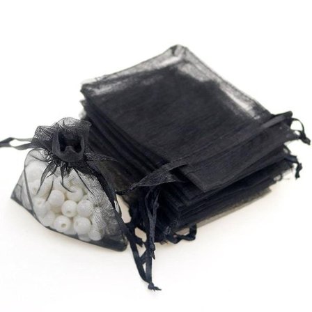 100 kpl 3,6x4,8''(9x12cm) Organza-lahjapusseja, vetoketjullisia pusseja Korujen juhliin Hääsuosikkilahjapusseja (satunnainen väri)