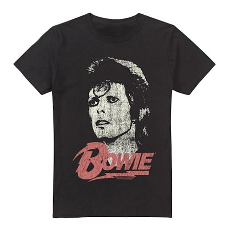 David Bowie Herr Distressed T-Shirt XXL Svart