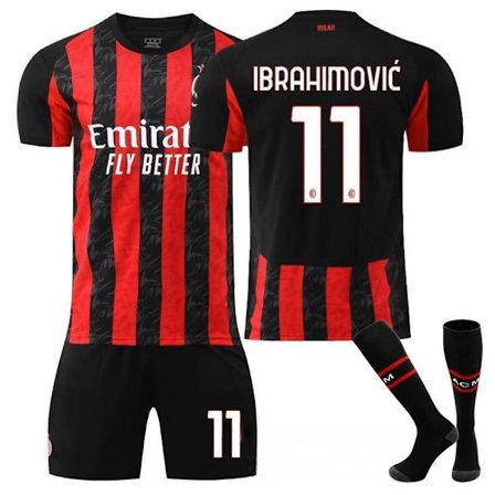 Ny fodboldtrøje fodboldtøj børn AC Milan Hjemmebanesæt Zlatan Ibrah