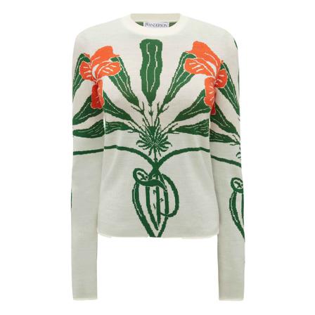 JW Anderson Round-neck Strik Rød, Dame Striktrøjer, Størrelse: L