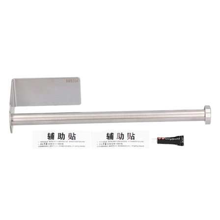 Veggmontert kjøkkenpapirholder, stansfri, enkel installasjon, lang børstet toalettpapirholder