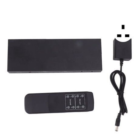 4X2 Matrix HD Output Splitter Aluminium Legering 4 ind 2 ud Matrix Switcher Bærbar Lyd Output Switcher til Hjemmekino 100‐240V UK
