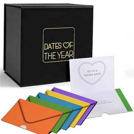 Et År Med Dates, Date Night Box, Romantiske Forseglede Date Idéer til Par Gave 100% Ny-WELLNGS