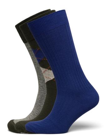 Slhhank 3-Pack Sock Giftbox B Blue Selected Homme