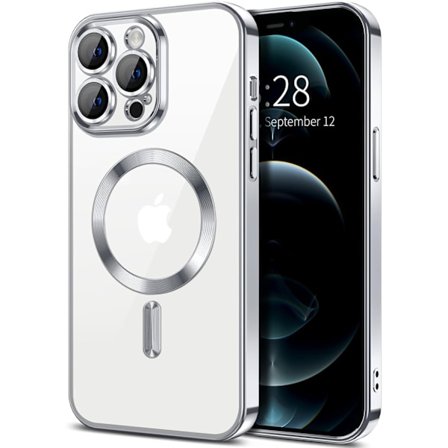 iPhone 13 Pro Max Cover – Metallic Cover med Magnetisk Kompatibilitet, Slankt Design - Sølv