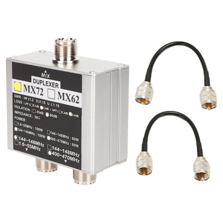 MX72 HAM-antennkombiner Professionell VHF UHF Multifrekvens Transitstation Duplexer för inomhusbruk