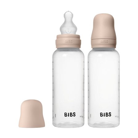 BIBS Baby Bottle Round Silicone Blush 270 ml 2-PK Blush 270 ml/ Medium Flow, Børn & Forældre, Sutteflasker & Tilbehør, Sutteflasker