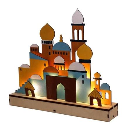 B Puinen Eid Mubarak LED-yövalo muslimien Ramadan-koristeluun, islamilainen Mubarak-muslimien juhlakoristelu, juhlatarvikkeet