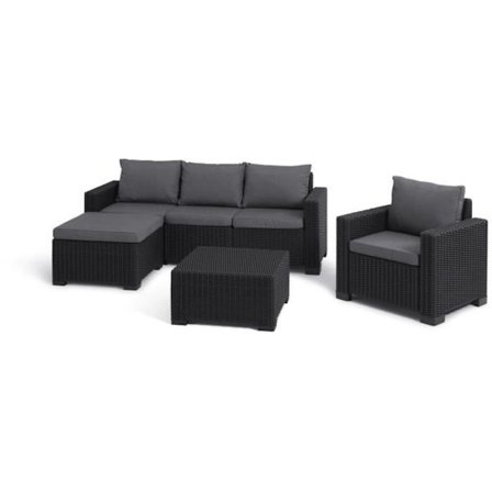 Trädgårdsmöbler - i vävt konstrottingharts - Allibert från KETER - 5 personer - Moorea - Grafitgrå
