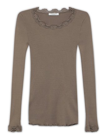 Rosemunde Rwbabette Silk Ls Lace T-Shirt - Brown - L