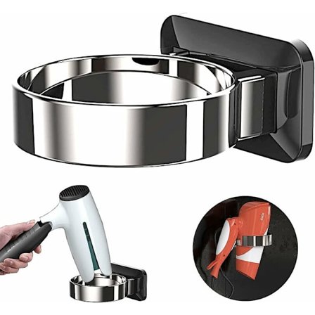 Hiustenkuivaajan pidike, ei porausta, seinäkiinnitteinen hiustenkuivaajan pidike