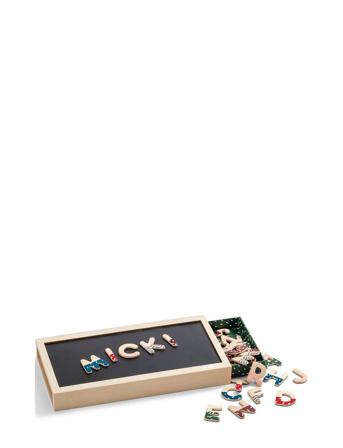 Magnetbokstäver + Låda, Senses Toys Puzzles And Games Puzzles Pegged Puzzles Multi/mønstret Micki Leksaker