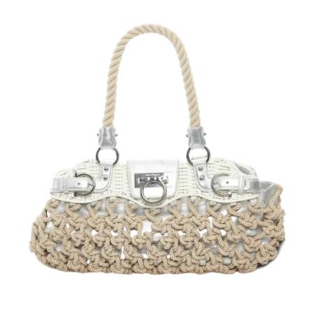 Salvatore Ferragamo Pre-owned, Leather Handbag Beige, Dames, Maat:ONE Size,multicolor