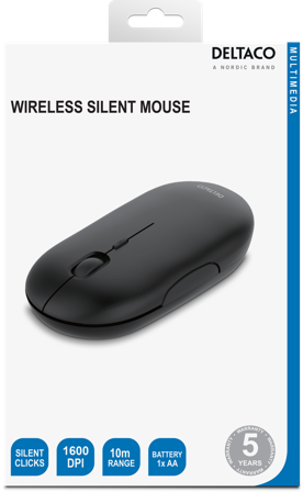 Deltaco MS-803 - mus - flat - 2.4 GHz - mørk grå