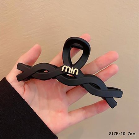 Solid sorte hårspænder Ny geometrisk skridsikker akryl Large