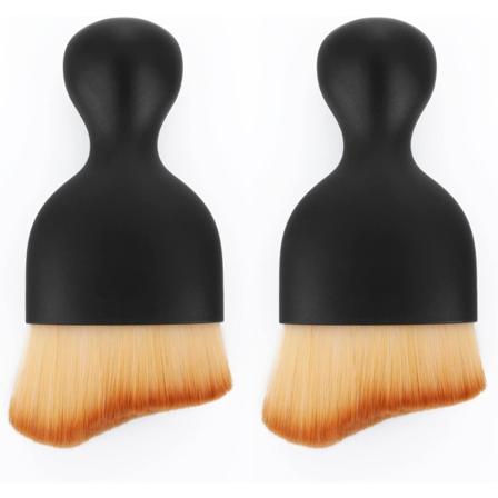 2-pack mjuka borstar för rengöring av bilens interiör (svart) - Repfria