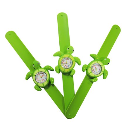 3 stk. barneklokke (skilpadde), vanntett barneklokke, kvartsurverk, 3D-tegneseriefigur, digital barneklokke for 3 til 11 år gamle jenter og gutter.