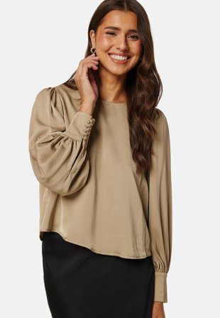 ONLY Jovana Ruby O-Neck Top Weathered Teak Klær
