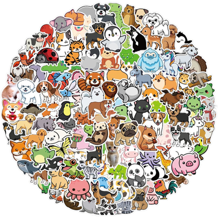 200 stk. Søte dyreklistremerker, Fargerike vanntette dyreklistremerker, Vinyl Søte estetiske klistremerker for vannflasker