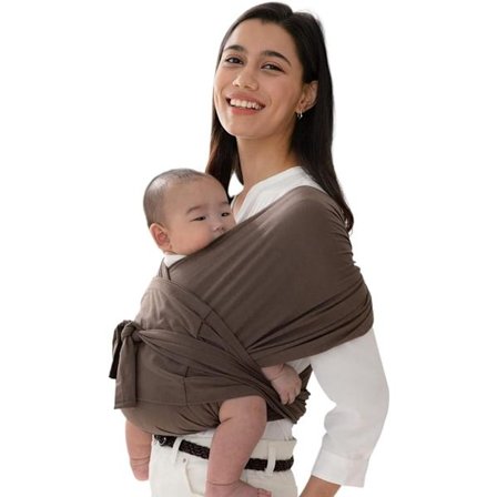 ING Elastisk Bæresele til Nyfødt til Småbørn, Håndfri, Åndbar og Blød Bæresele, Sikkert Ergonomisk Design til Front- og Hoftetræning (Khaki)