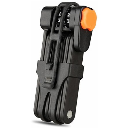 Sykkellås, sammenleggbar sykkellås, bærbar sammenleggbar sykkellås med nøkler og låsholder, kraftig sikkerhetslås i stål for landeveissykkel 