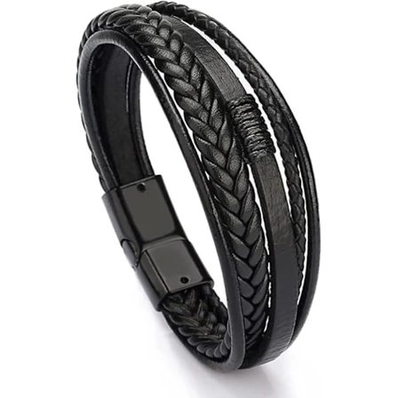 Herre Armbånd Lær Ekte Unisex Mansjett Wrap Armbånd Magnetisk Spenne Tau Armbånd Armbånd for Menn og Kvinner
