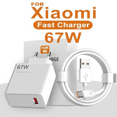 67W USB Snabbladdare för Xiaomi 14 13 12 11 10 Ultra Redmi Note 12T 13 Pro Turbo Snabbladdning Typ C USB Laddningskabel