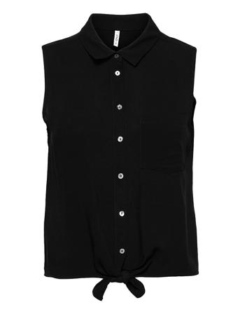 Onlnina Life S/L Tie Shirt Wvn Black ONLY