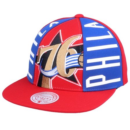 Mitchell & Ness - NBA Red snapback Czapka Z Daszkiem - Philadelphia 76ers Big Face Callout Hwc Red Snapback @ Hatstore
