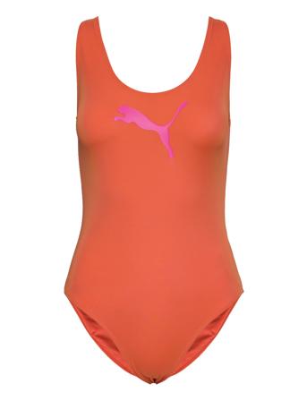 Puma Swim Women Swimsuit 1P Badedrakt Badetøy Oransje Puma Swim*Betinget Tilbud