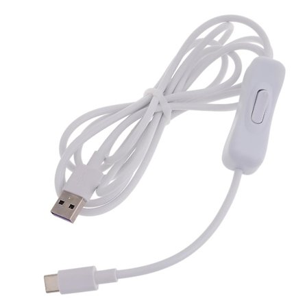 High Speed White Type-C USB Cable with On/Off Switch for Phones and Tablets