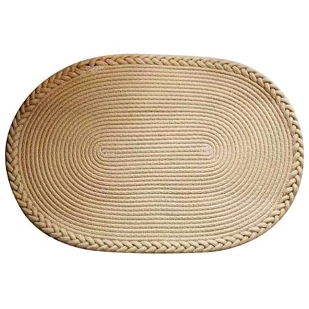 Sovrum Matta Handvävd Sängmatta Studie Vardagsrum Oval Matta Enfärgad Golvmatta Beige